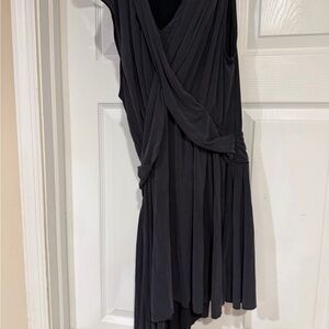 Free People Black Asymmetrical Draped Sleeveless Dress